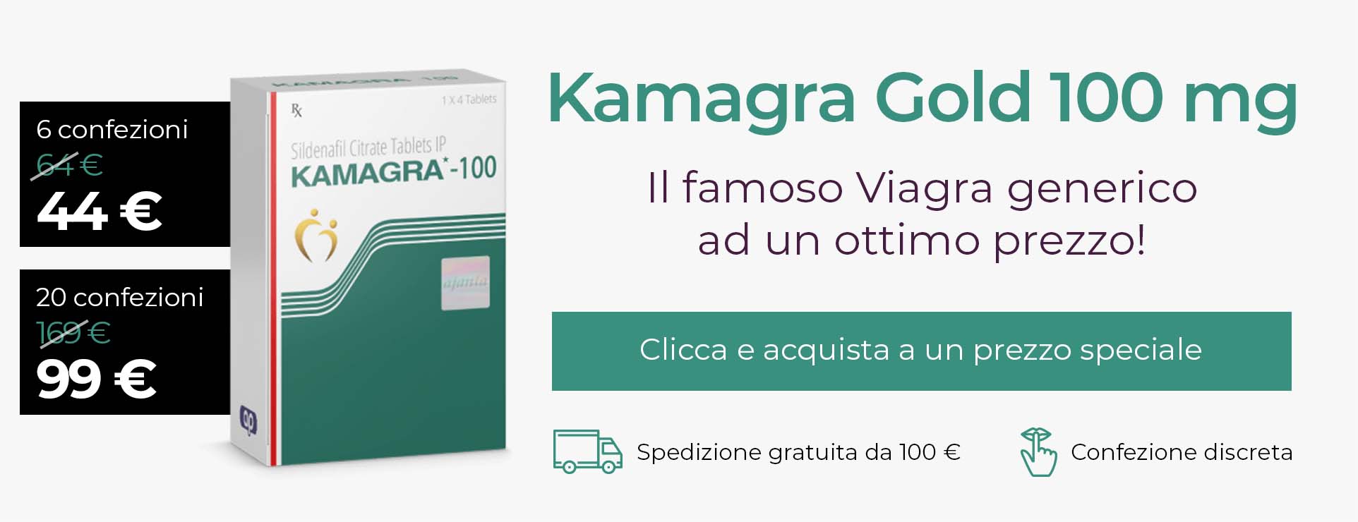 Kamagra Gold 100 mg con Sildenafil - sconto
