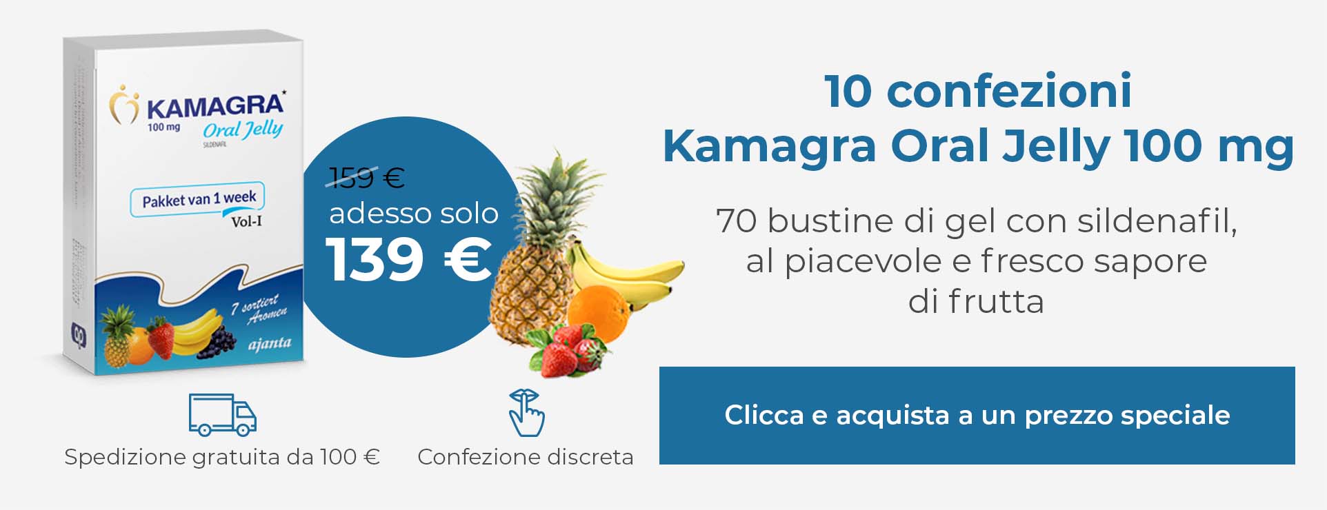 Kamagra Oral Jelly 100 mg Sildenafil– offerta speciale