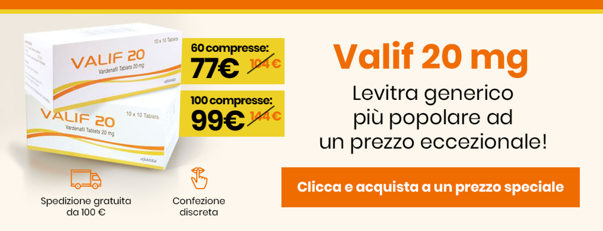 Valif 20 mg vardenafil - offerta speciale