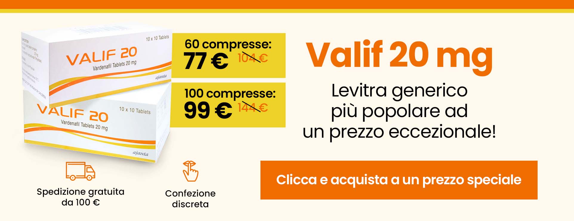 Valif 20 mg vardenafil - offerta speciale